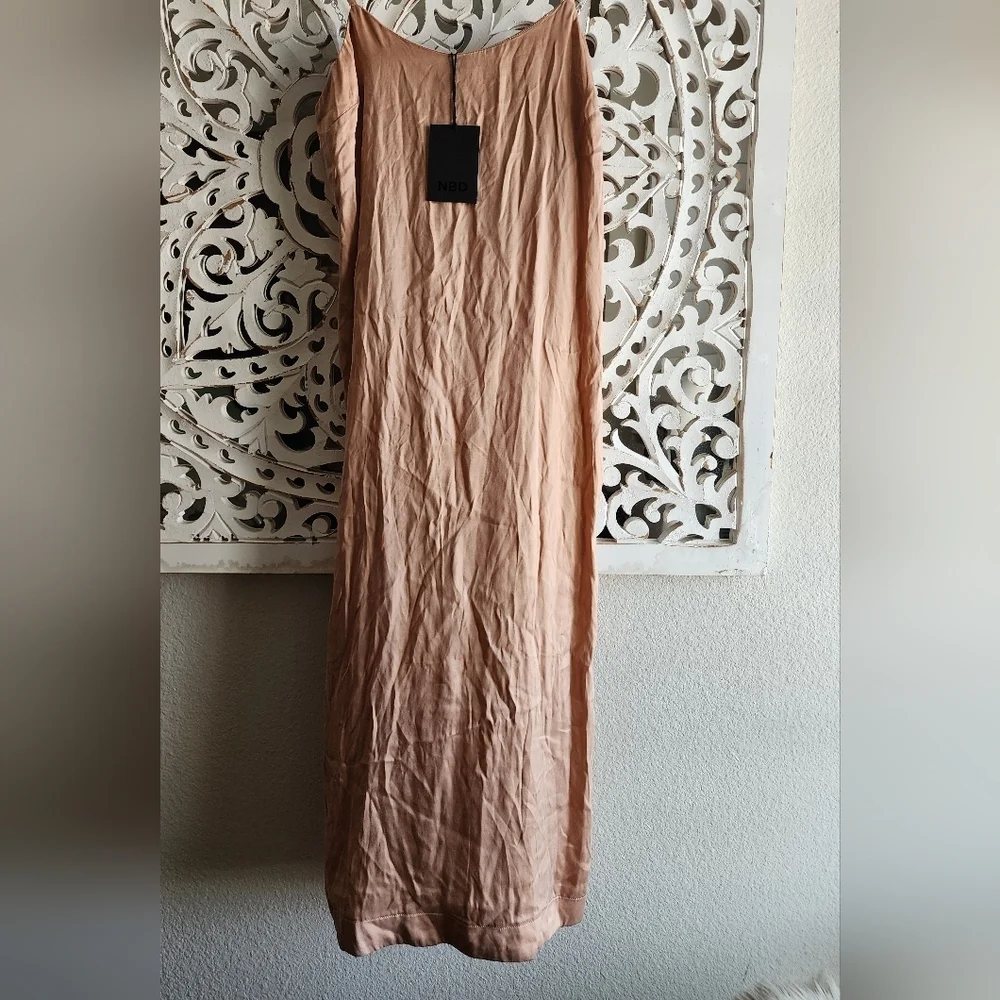 REVOLVE NBD SHEATH NUDE DRESS CHAIN STRAPS OPEN SIDE DRESS NWT SZ XS - Picture 5 of 13